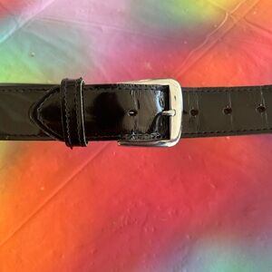 Black Boston Patent Leather Belt